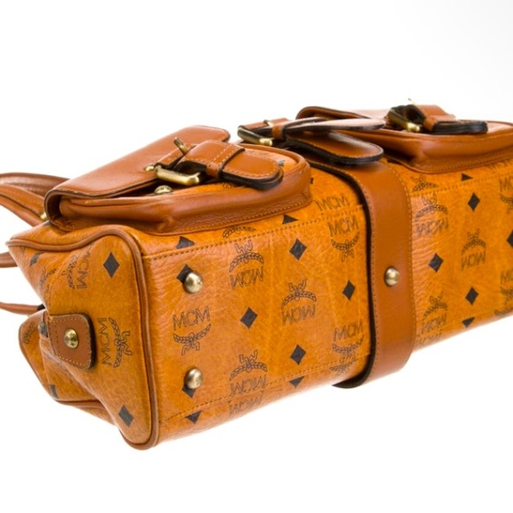 ‼️ SOLD‼️MCM Brown Satchel with Iconic Monogram and Brass Hardware - Picture 3 of 4